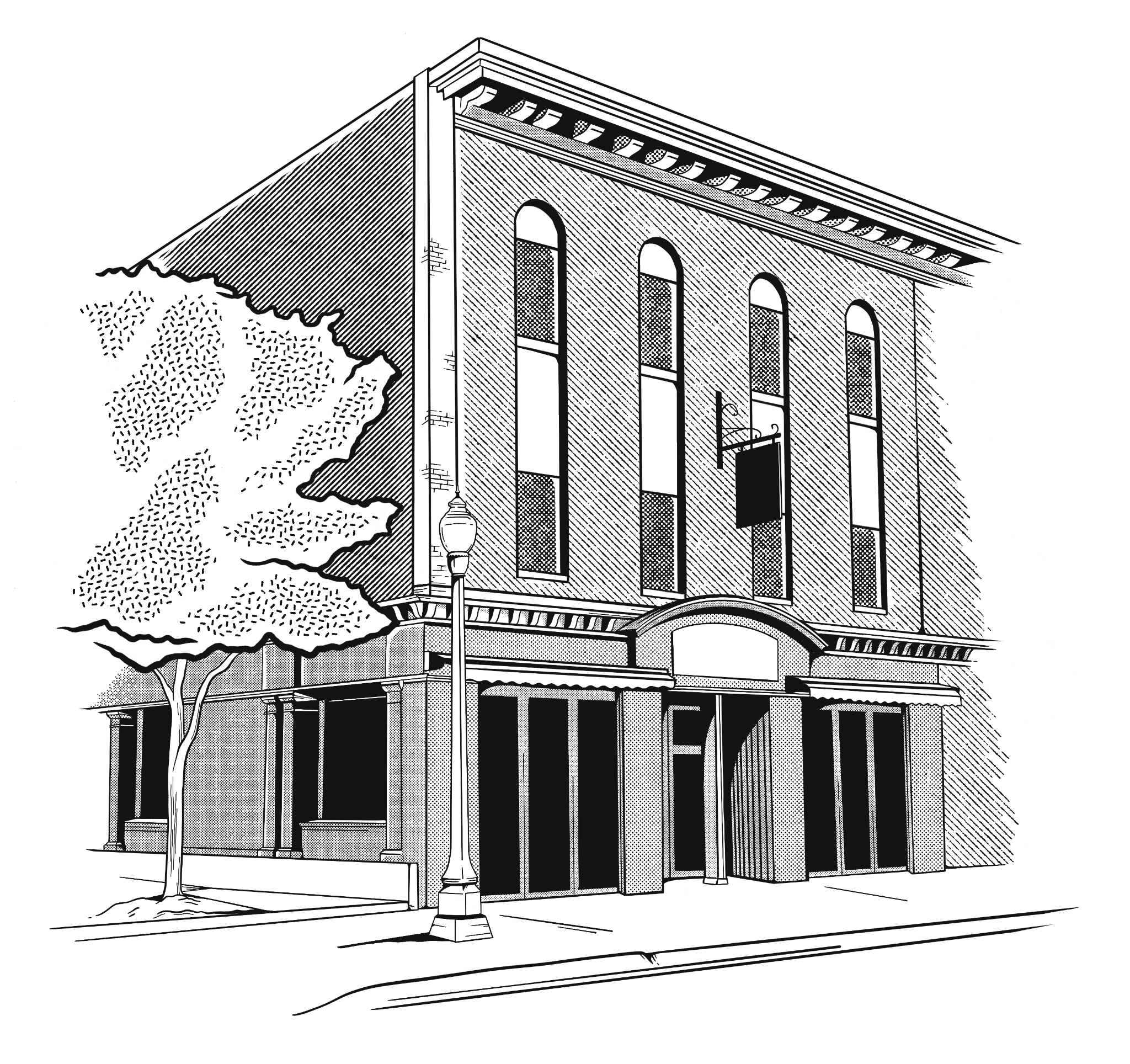 Architectural illustration of the One Eighty Hunter building on Hunter Street